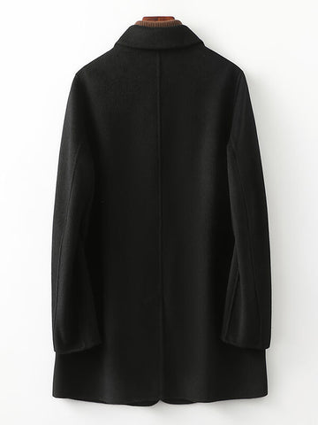 Airchics manteau en laine boutonnage avec poches col revers femme mode